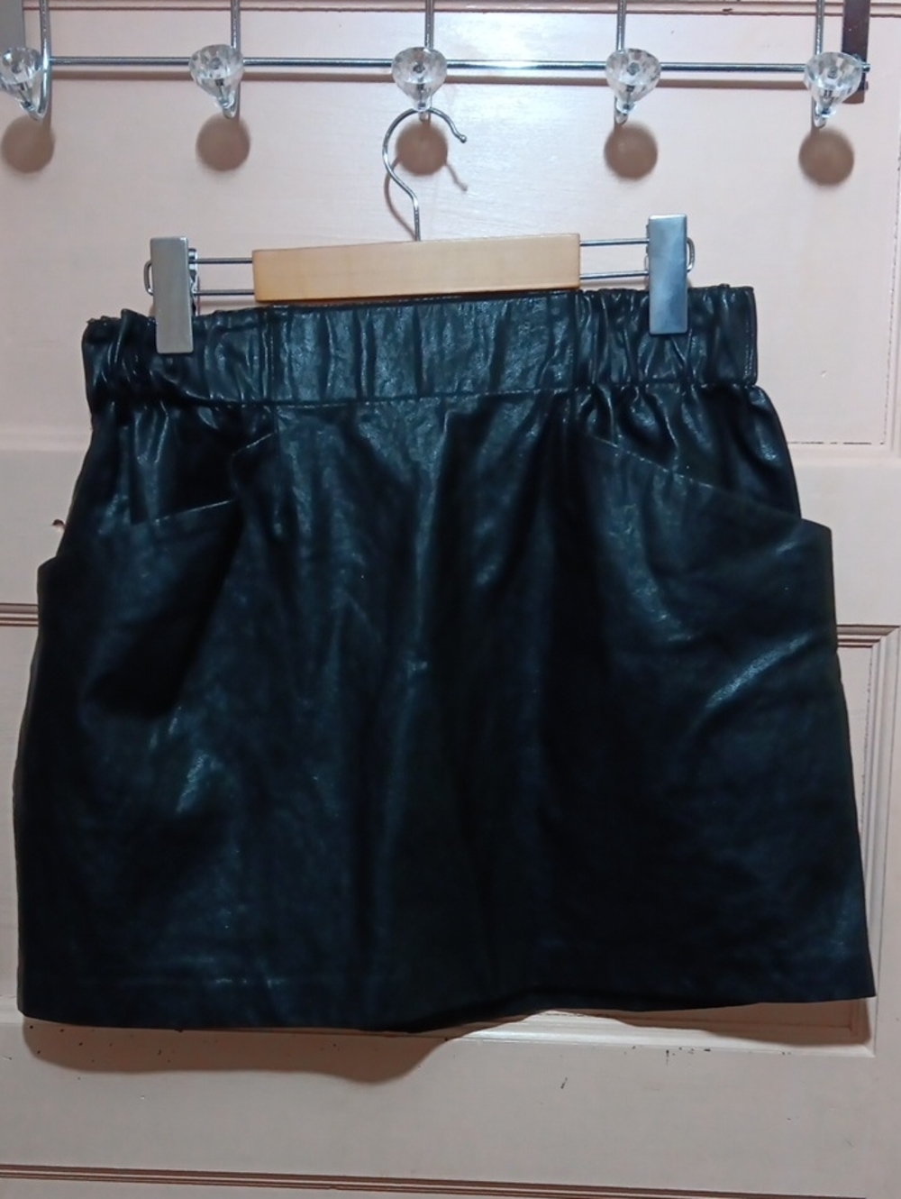 Zara Black Faux Leather Mini Skirt